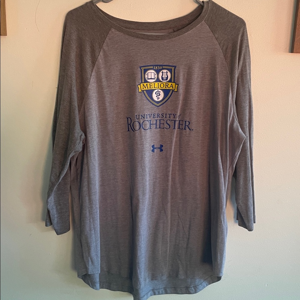 Under Armour Gray University Logo Long Sleeve Shirt